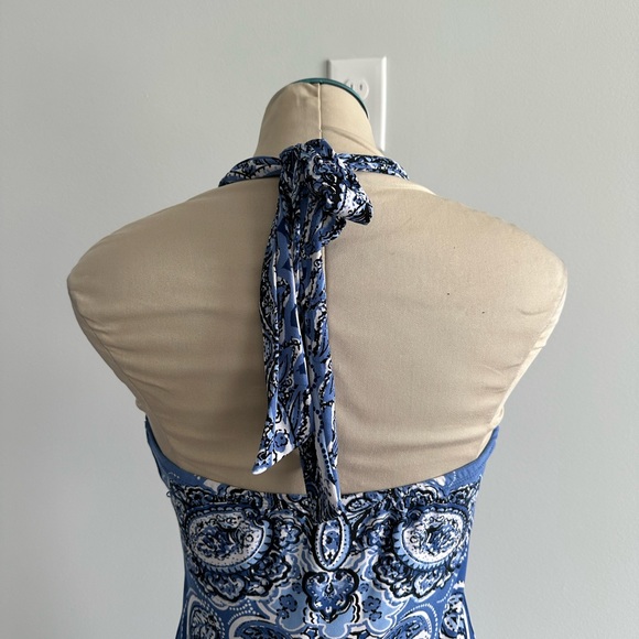 St Tropez West blue paisley print tie neck maxi sz: 10 - Picture 4 of 7